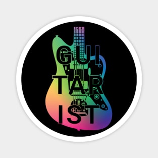 Guitarist Electric Guitar Body Colorful Gradient Magnet